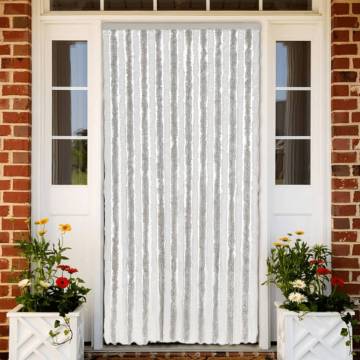 Fly Curtain Light Grey and White 56x185 cm Chenille