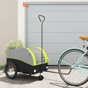 Bike Trailer Black and Green 45 kg Iron