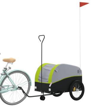 Bike Trailer Black and Green 45 kg Iron