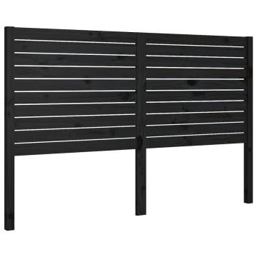 Bed Headboard Black 166x4x100 cm Solid Wood Pine