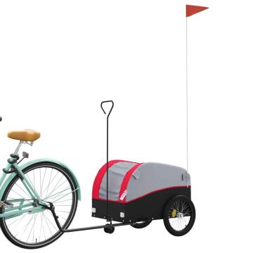 Bike Trailer Black and Red 30 kg Iron