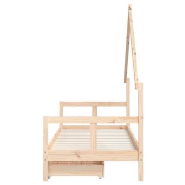 Kids Bed Frame with Drawers 80x200 cm Solid Wood Pine