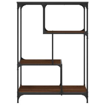 Bookshelf Brown Oak 81x36x115 cm Engineered Wood and Steel