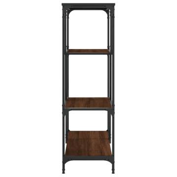 Bookshelf Brown Oak 81x36x115 cm Engineered Wood and Steel