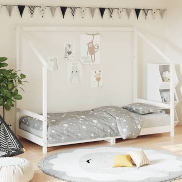 Kids Bed Frame White 90x190 cm Solid Wood Pine