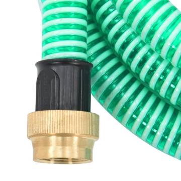 Suction Hose with Brass Connectors Green 1.1" 7 m PVC