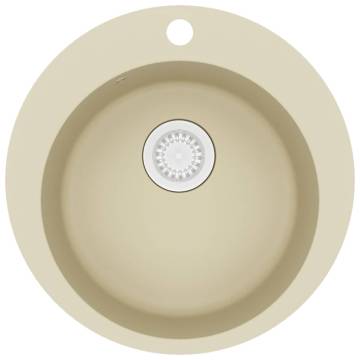 Granite Kitchen Sink Single Basin Round Beige