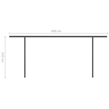 Manual Retractable Awning with Posts 6x3.5 m Yellow and White