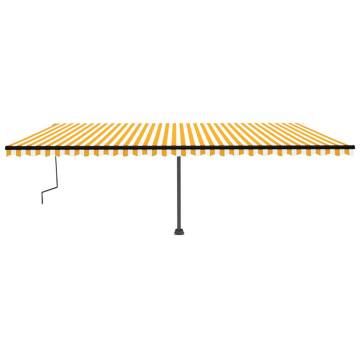 Freestanding Manual Retractable Awning 600x350 cm Yellow/White