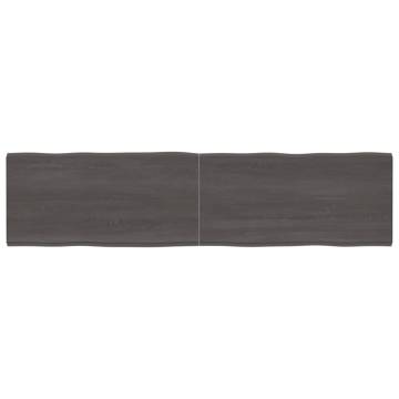 Table Top Dark Brown 200x50x(2-6) cm Treated Solid Wood Live Edge