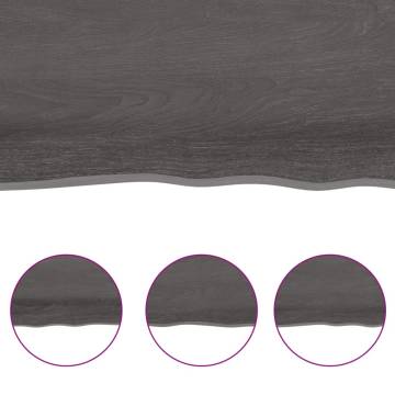 Table Top Dark Brown 200x50x(2-6) cm Treated Solid Wood Live Edge