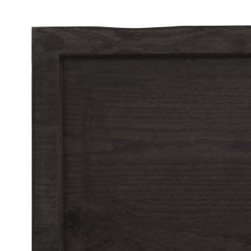 Table Top Dark Brown 200x50x(2-6) cm Treated Solid Wood Live Edge