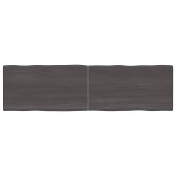 Table Top Dark Brown 180x50x(2-4) cm Treated Solid Wood Live Edge