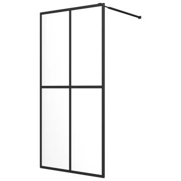 Walk-in Shower Wall with Shelf Black 80x195 cm ESG Glass&Aluminium