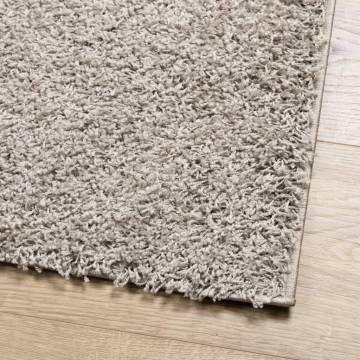 Shaggy Rug PAMPLONA High Pile Modern Beige 120x120 cm