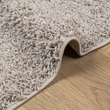 Shaggy Rug PAMPLONA High Pile Modern Beige 120x120 cm