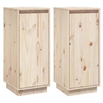 Sideboards 2 pcs 31.5x34x75 cm Solid Wood Pine