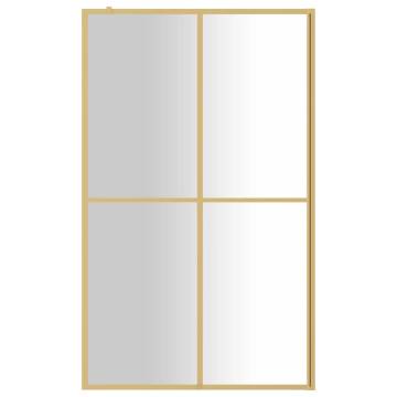 Walk-in Shower Wall with Clear ESG Glass Gold 118x195 cm