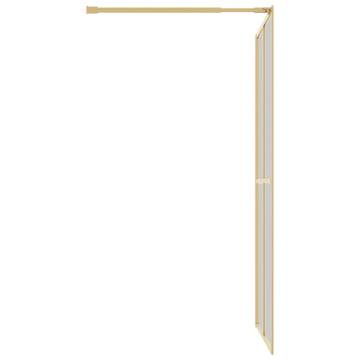 Walk-in Shower Wall with Clear ESG Glass Gold 118x195 cm