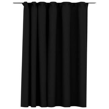 Linen-Look Blackout Curtain with Hooks Anthracite 290x245 cm