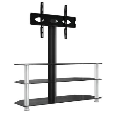 Corner TV Stand 3-Tiers for 32-70 Inch Black and Silver