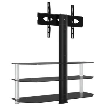 Corner TV Stand 3-Tiers for 32-70 Inch Black and Silver