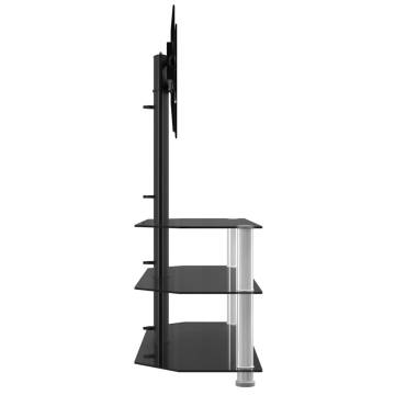 Corner TV Stand 3-Tiers for 32-70 Inch Black and Silver