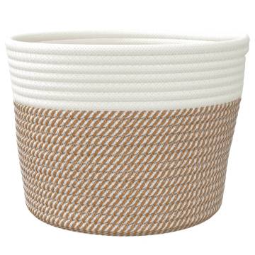 Storage Baskets 2 pcs Brown and White Ø24x18 cm Cotton