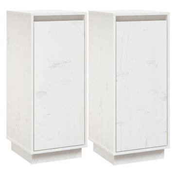 Sideboards 2 pcs White 31.5x34x75 cm Solid Wood Pine