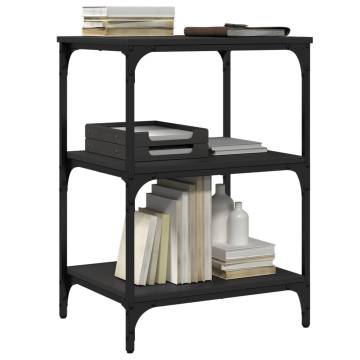 Printer Stand 3-Tier Black 50x41x75 cm Engineered Wood