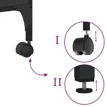 Printer Stand 3-Tier Black 50x41x75 cm Engineered Wood