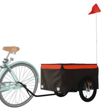 Bike Trailer Black and Orange 45 kg Iron