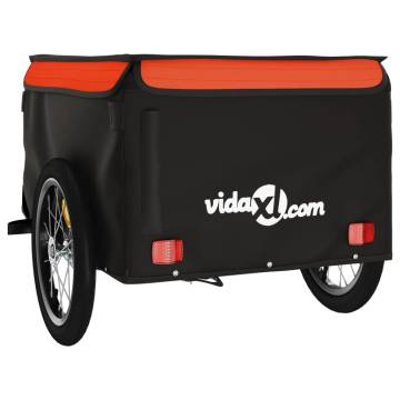 Bike Trailer Black and Orange 45 kg Iron