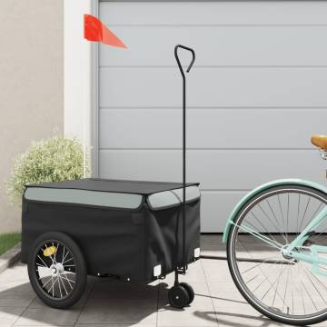 Bike Trailer Black and Grey 45 kg Iron