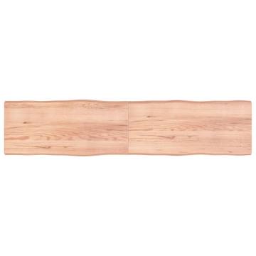 Table Top Light Brown 220x50x(2-4)cm Treated Solid Wood Live Edge