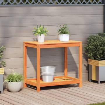 Potting Table with Shelf Wax Brown 82.5x50x75 cm Solid Wood Pine