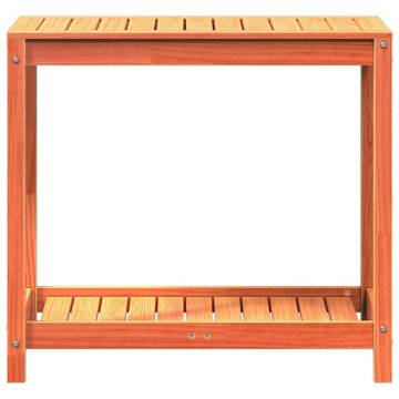 Potting Table with Shelf Wax Brown 82.5x50x75 cm Solid Wood Pine