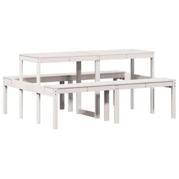 Picnic Table White 160x134x75 cm Solid Wood Pine