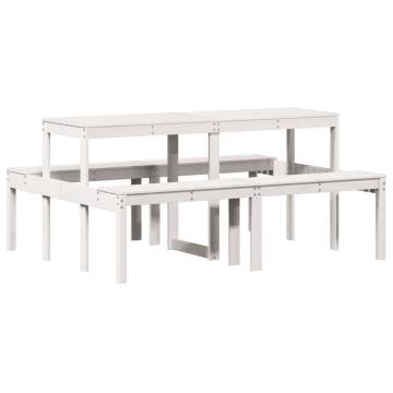 Picnic Table White 160x134x75 cm Solid Wood Pine