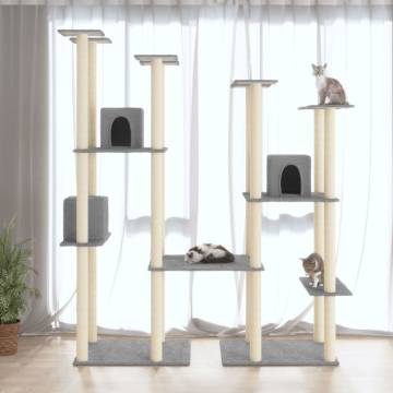 Cat Tree with Sisal Scratching Posts Light Grey 174 cm