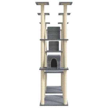 Cat Tree with Sisal Scratching Posts Light Grey 174 cm