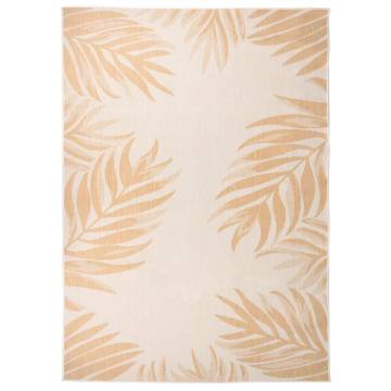 Outdoor Flatweave Rug 120x170 cm Leaf Pattern