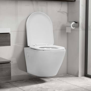 Wall Hung Rimless Toilet Ceramic White