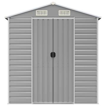 Garden Shed Light Grey 191x640x198 cm Galvanised Steel