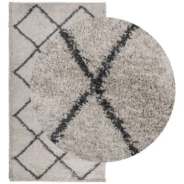 Shaggy Rug High Pile Modern Beige and Anthracite 60x110 cm