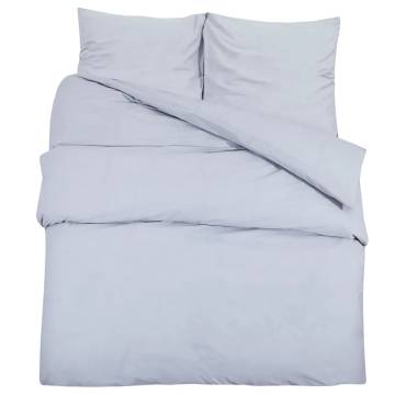 Duvet Cover Set Grey 155x220 cm Light-weight Microfiber