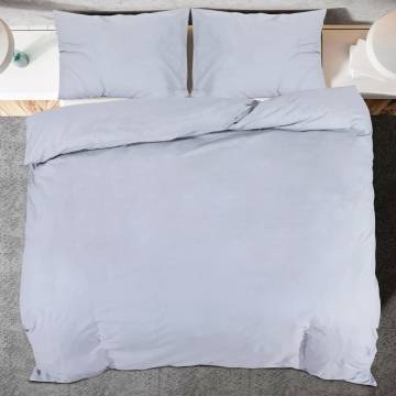 Duvet Cover Set Grey 155x220 cm Light-weight Microfiber