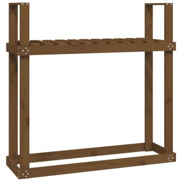 Firewood Rack Honey Brown 110x35x108.5 cm Solid Wood Pine