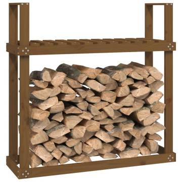 Firewood Rack Honey Brown 110x35x108.5 cm Solid Wood Pine