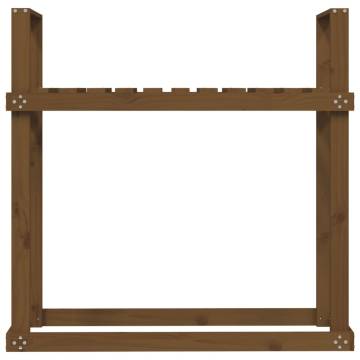 Firewood Rack Honey Brown 110x35x108.5 cm Solid Wood Pine